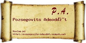 Pozsegovits Adeodát névjegykártya